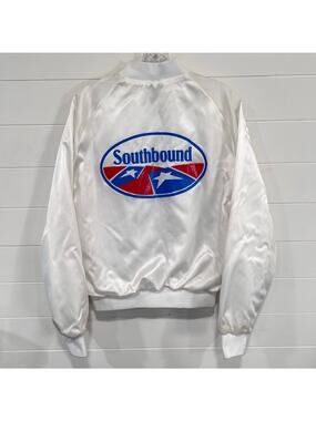 Aristo Jac Hilton Vintage White Satin Jacket Southbound Men's size Medium USA